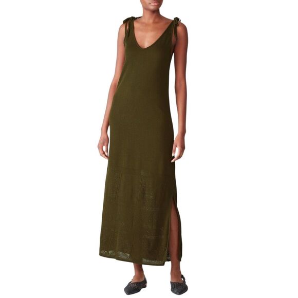 Charli Olive Green Knit Begonia Maxi Sundress M - Picture 1 of 7